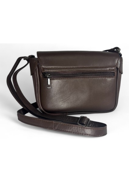 Hakiki Deri Kahverengi Büyük Kapaklı Mıknatıslı Kol Çantası-Omuz Çantası fiyatları