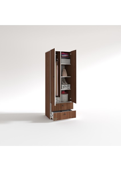 Kenzlife Gardırop 2 Kapılı Kapaklı 2 Çekmeceli Nilüfer Cvz 173*60*42 Gardolap Dolap Ofis fiyatları