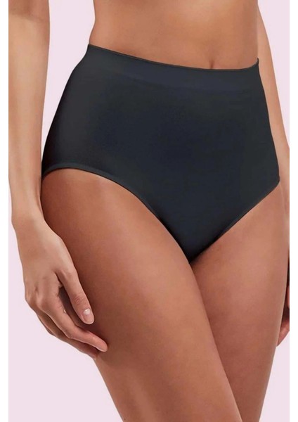Dikişsiz Iz Yapmaz Yüksek Bel Slip Külot Siyah