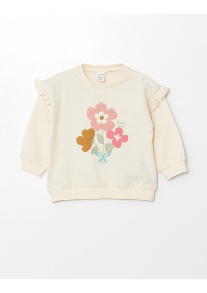 Lcw Baby Bisiklet Yaka Uzun Kollu Baskılı Kız Bebek Sweatshirt ve Tayt 2'li Takım fiyatları