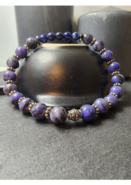 Lapis Lazuli ve Mavi Ceyt Doğal Taş Kadın ve Erkek Bileklik