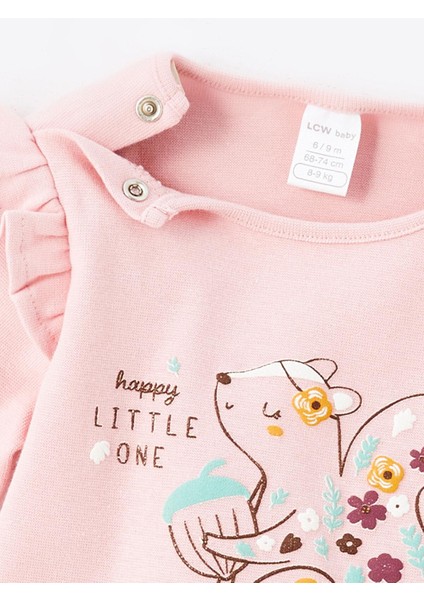 Lcw Baby Bisiklet Yaka Uzun Kollu Baskılı Kız Bebek Bluz ve Tayt 2'li Takım modelleri