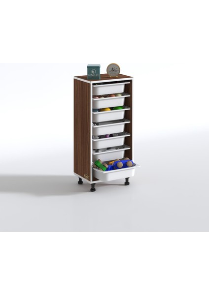 Kenzlife sepetli mutfak dolabı ruberu cvz 098x45x30 banyo oyuncak çamaşır beyaz 7 li sepet