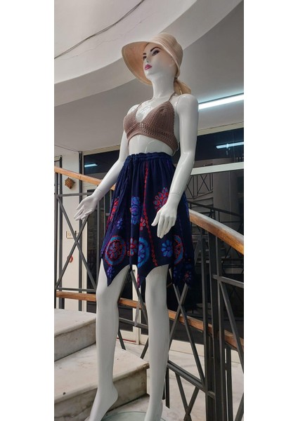 Hint Otantik Batik Işlemeli Kısa Yıldız Etek fiyatları