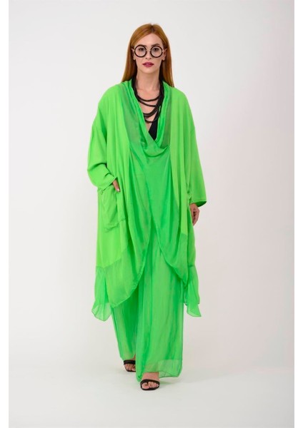 Italyan Ipek Detaylı Oversize Kaftan & Bluz modelleri