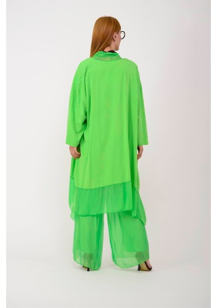 Italyan Ipek Detaylı Oversize Kaftan & Bluz fırsatları