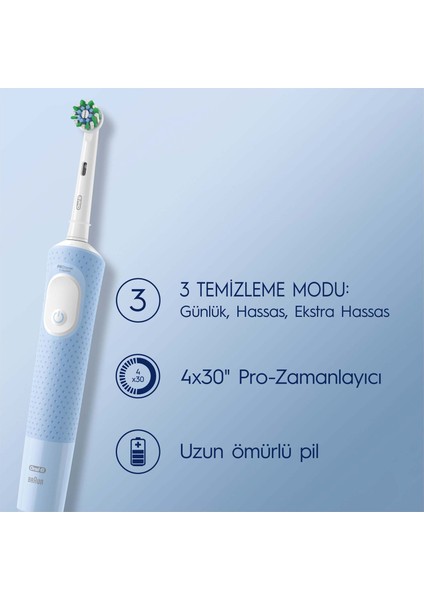 Vitality Pro Mavi Elektrikli Diş Fırçası, 1 Diş Fırçası Başlığı, Braun Tasarımı