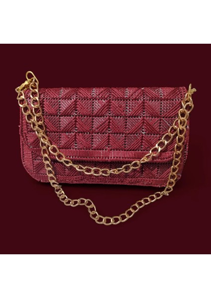 Müjde Kanvas El Işi Iğne ile Işlenmiş Çanta