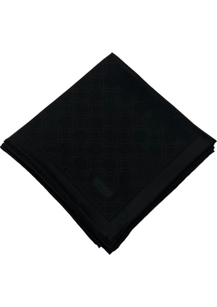 Jakarlı İpek Eşarp - Yeni Hologram - Siyah indirimleri