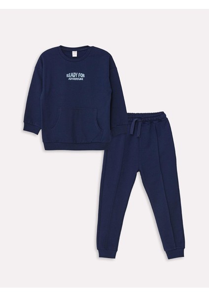 Lcw Kids Bisiklet Yaka Uzun Kollu Basic Erkek Bebek Sweatshirt ve Eşofman Alt 2'li