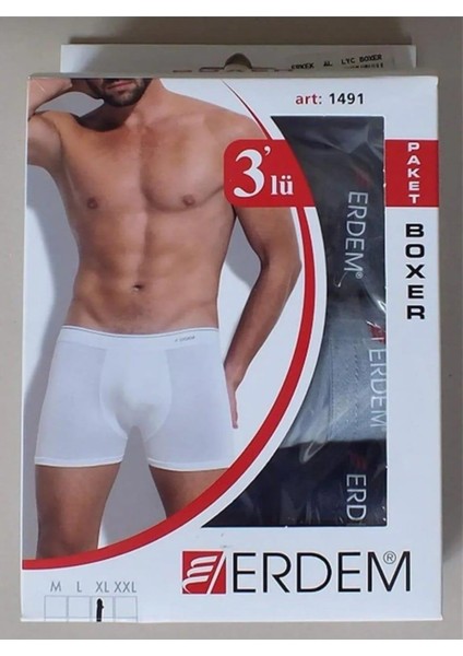 1491 Erkek Likralı Boxer 6 Adet modelleri