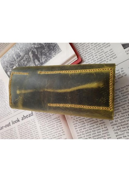 Crazy Gerçek Deri Tamamen El Emeği Özel Kalemleriniz Için Kalemlik Kalemkutu (8*18CM ) U4K1 indirimleri