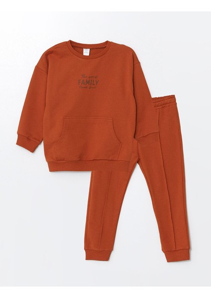 Lcw Kids Bisiklet Yaka Uzun Kollu Basic Erkek Bebek Sweatshirt ve Eşofman Alt 2'li