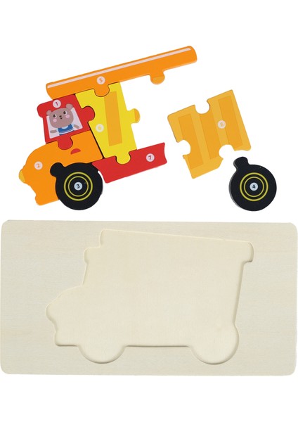 Montessori 3D Doğal Ahşap Yapboz(Puzzle)Eğitici Öğretici Bulmaca Kamyon fiyatları