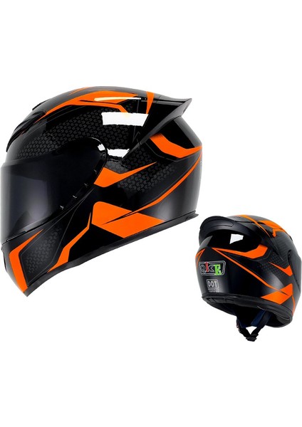 Unisex Yetişkin Motosiklet Kaskı Retro Tam Yüz Kapalı Kask (Yurt Dışından)