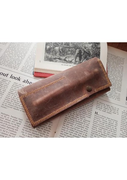 Crazy Gerçek Deri Tamamen El Emeği Özel Kalemleriniz Için Kalemlik Kalemkutu (8*18CM ) U4K2 fiyatları