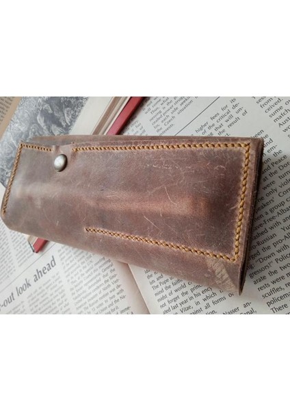 Crazy Gerçek Deri Tamamen El Emeği Özel Kalemleriniz Için Kalemlik Kalemkutu (8*18CM ) U4K2 indirimleri