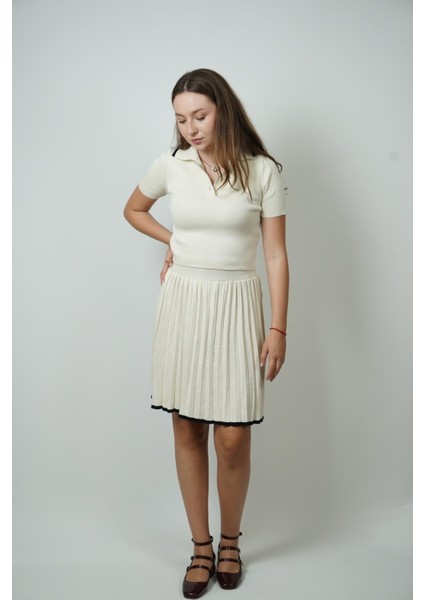 Polo Yaka Krem Etek Takım fiyatları