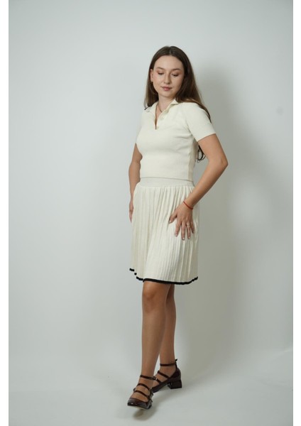 Polo Yaka Krem Etek Takım indirimleri