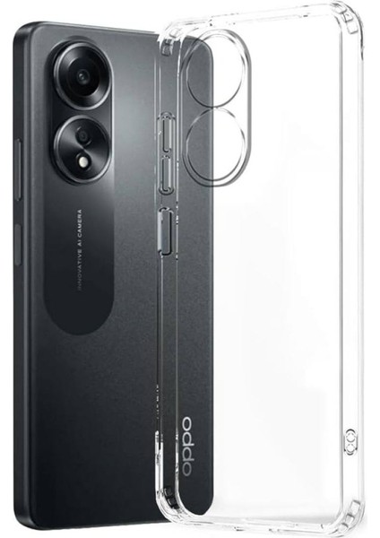 Oppo A38 Uyumlu Şeffaf Silikon Kılıf - Kamera Korumalı Esnek Tam Koruma Kapak