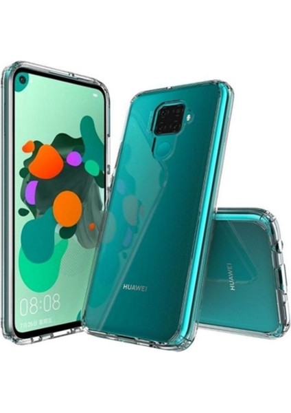 Huawei Mate 30 Lite Uyumlu Şeffaf Silikon Kılıf - Kamera Korumalı Esnek Tam Koruma Kapak