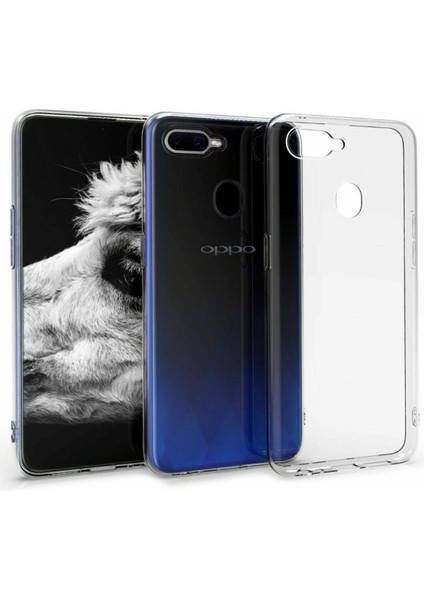 Oppo A7 Uyumlu Şeffaf Silikon Kılıf - Kamera Korumalı Esnek Tam Koruma Kapak