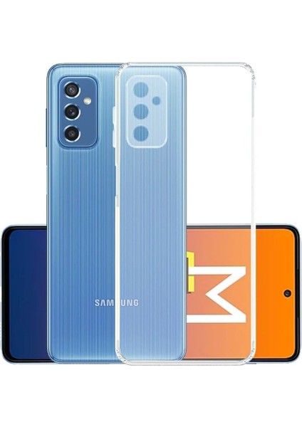 Samsung Galaxy M52 Uyumlu Şeffaf Silikon Kılıf - Kamera Korumalı Esnek Tam Koruma Kapak