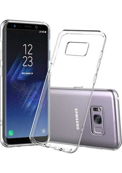 Samsung Galaxy S8 Plus Uyumlu Şeffaf Silikon Kılıf - Kamera Korumalı Esnek Tam Koruma Kapak