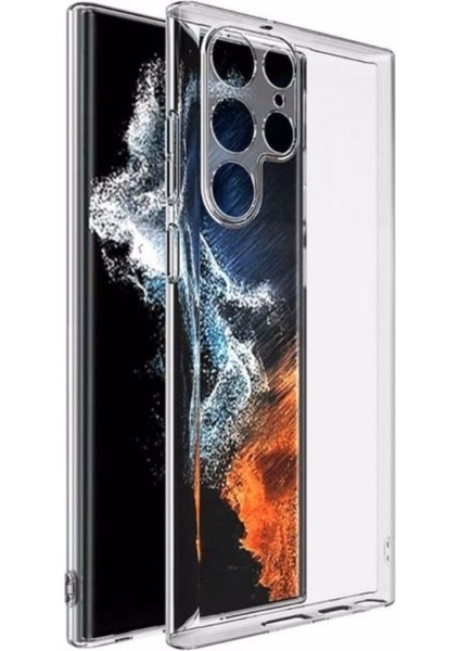 Samsung Galaxy S23 Ultra Uyumlu Şeffaf Silikon Kılıf - Kamera Korumalı Esnek Tam Koruma Kapak