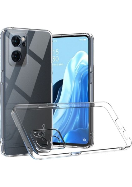 Oppo A76 Uyumlu Şeffaf Silikon Kılıf - Kamera Korumalı Esnek Tam Koruma Kapak