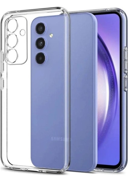 Samsung Galaxy A15 Uyumlu Şeffaf Silikon Kılıf - Kamera Korumalı Esnek Tam Koruma Kapak