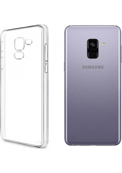 Samsung Galaxy A8 2018 Uyumlu Şeffaf Silikon Kılıf - Kamera Korumalı Esnek Tam Koruma Kapak