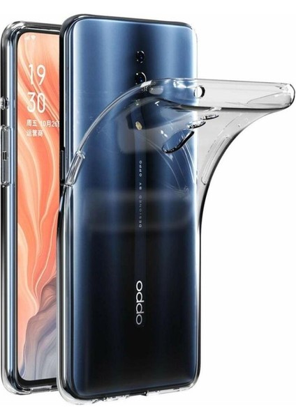 Oppo Reno Uyumlu Şeffaf Silikon Kılıf - Kamera Korumalı Esnek Tam Koruma Kapak