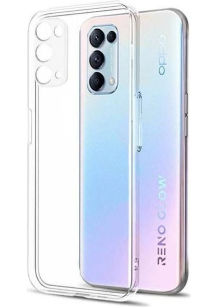 Oppo Reno 5 Pro 5G Uyumlu Şeffaf Silikon Kılıf - Kamera Korumalı Esnek Tam Koruma Kapak