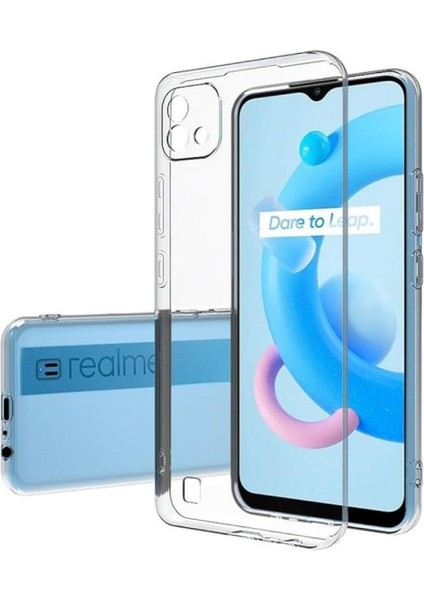 Realme C11 Uyumlu Şeffaf Silikon Kılıf - Kamera Korumalı Esnek Tam Koruma Kapak