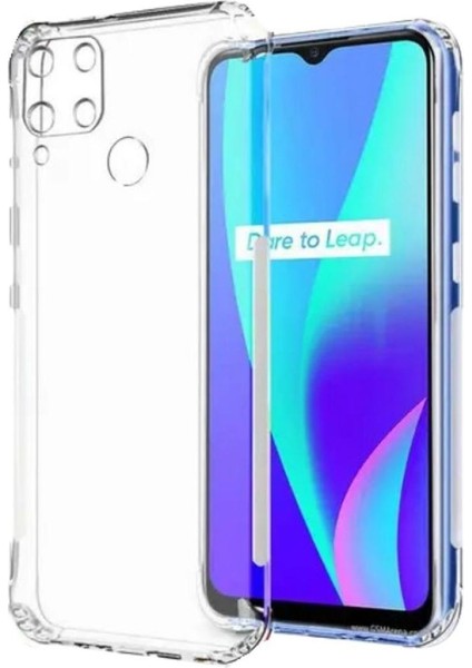 Realme C15 Uyumlu Şeffaf Silikon Kılıf - Kamera Korumalı Esnek Tam Koruma Kapak