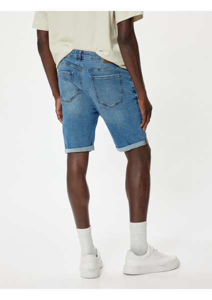 Oversize Kot Şort Bermuda Cep Detaylı Pamuklu