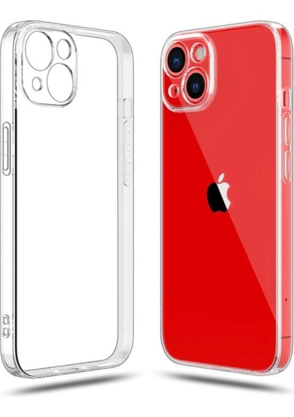 Apple iPhone 13 Uyumlu Şeffaf Silikon Kılıf - Kamera Korumalı Esnek Tam Koruma Kapak