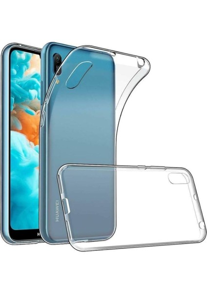 Huawei Y6 2019 Uyumlu Şeffaf Silikon Kılıf - Kamera Korumalı Esnek Tam Koruma Kapak