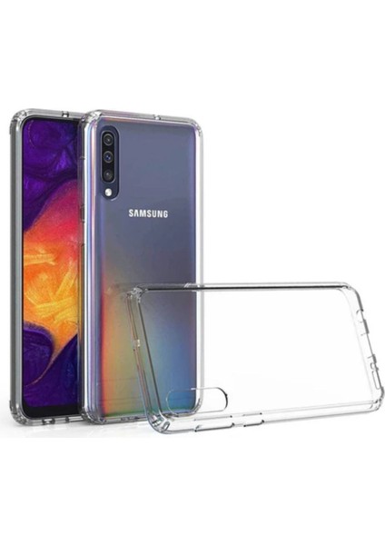 Samsung Galaxy A50 Uyumlu Şeffaf Silikon Kılıf - Kamera Korumalı Esnek Tam Koruma Kapak