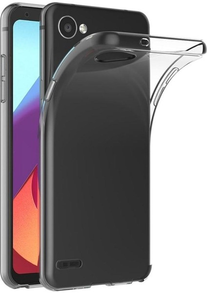 LG Q6 Uyumlu Şeffaf Silikon Kılıf - Kamera Korumalı Esnek Tam Koruma Kapak