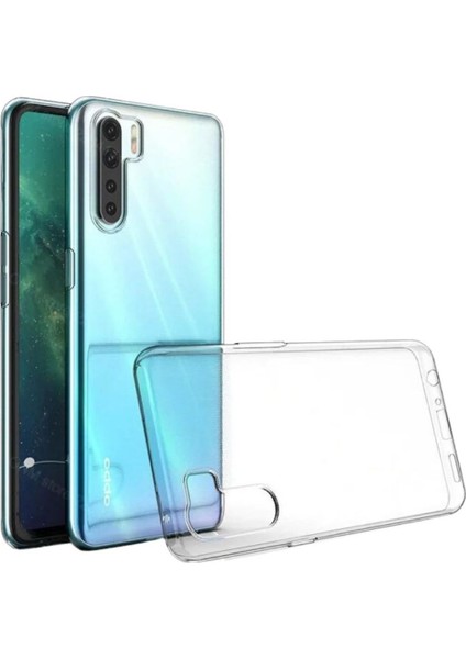 Oppo Reno 3 Uyumlu Şeffaf Silikon Kılıf - Kamera Korumalı Esnek Tam Koruma Kapak
