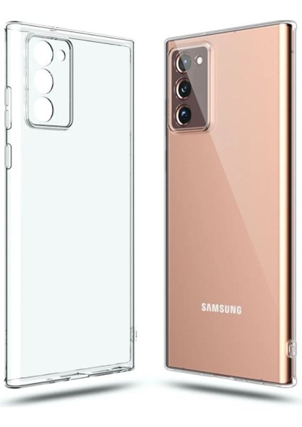 Samsung Galaxy Note 20 Uyumlu Şeffaf Silikon Kılıf - Kamera Korumalı Esnek Tam Koruma Kapak