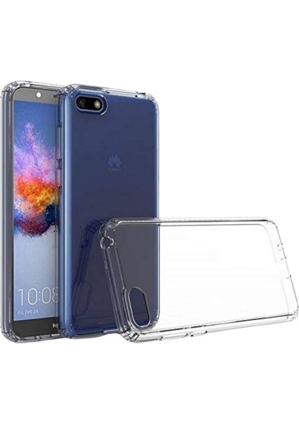 Huawei Y5 2018 Uyumlu Şeffaf Silikon Kılıf - Kamera Korumalı Esnek Tam Koruma Kapak