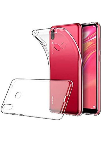 Huawei Y7 Prime 2019 Uyumlu Şeffaf Silikon Kılıf - Kamera Korumalı Esnek Tam Koruma Kapak