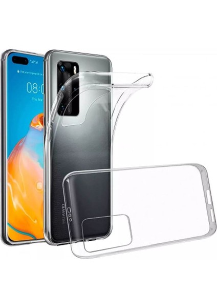 Huawei P40 Uyumlu Şeffaf Silikon Kılıf - Kamera Korumalı Esnek Tam Koruma Kapak