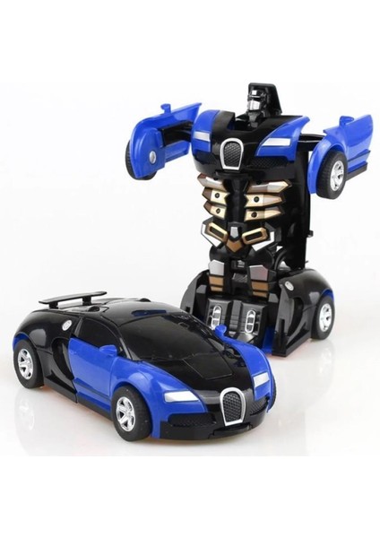 Transformer Robot Çek Bırak Kendinden Robota Dönüşebilen 1:32 Bugatti Oyuncak Araba