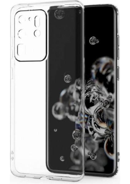 Samsung Galaxy S20 Ultra Uyumlu Şeffaf Silikon Kılıf - Kamera Korumalı Esnek Tam Koruma Kapak