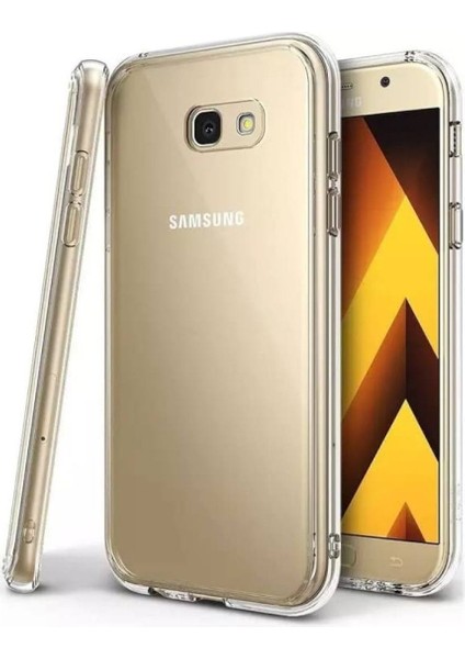 Samsung Galaxy A7 2017 Uyumlu Şeffaf Silikon Kılıf - Kamera Korumalı Esnek Tam Koruma Kapak