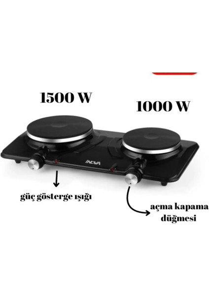 Gobi 2 Li Elektrikli Setüstü Ocak